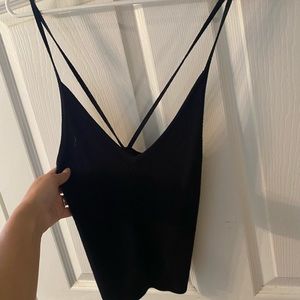 Black crop straps crop top